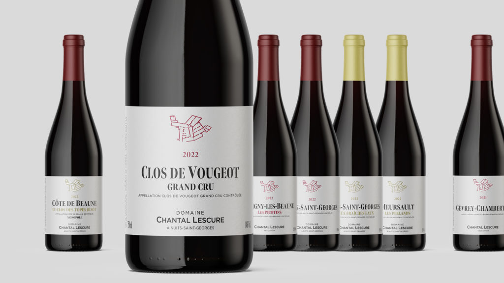 Conception d'étiquettes de vin pour le Domaine Chantal Lescure