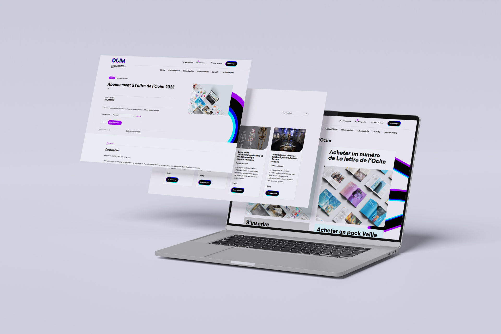 Création de la boutique en ligne - OCIM