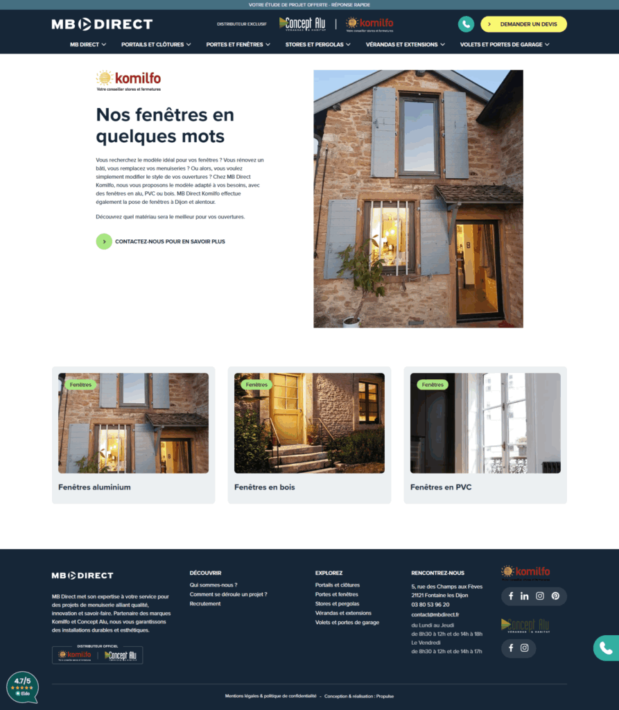 Propulse et MB Direct à Dijon - nouveau webdesign