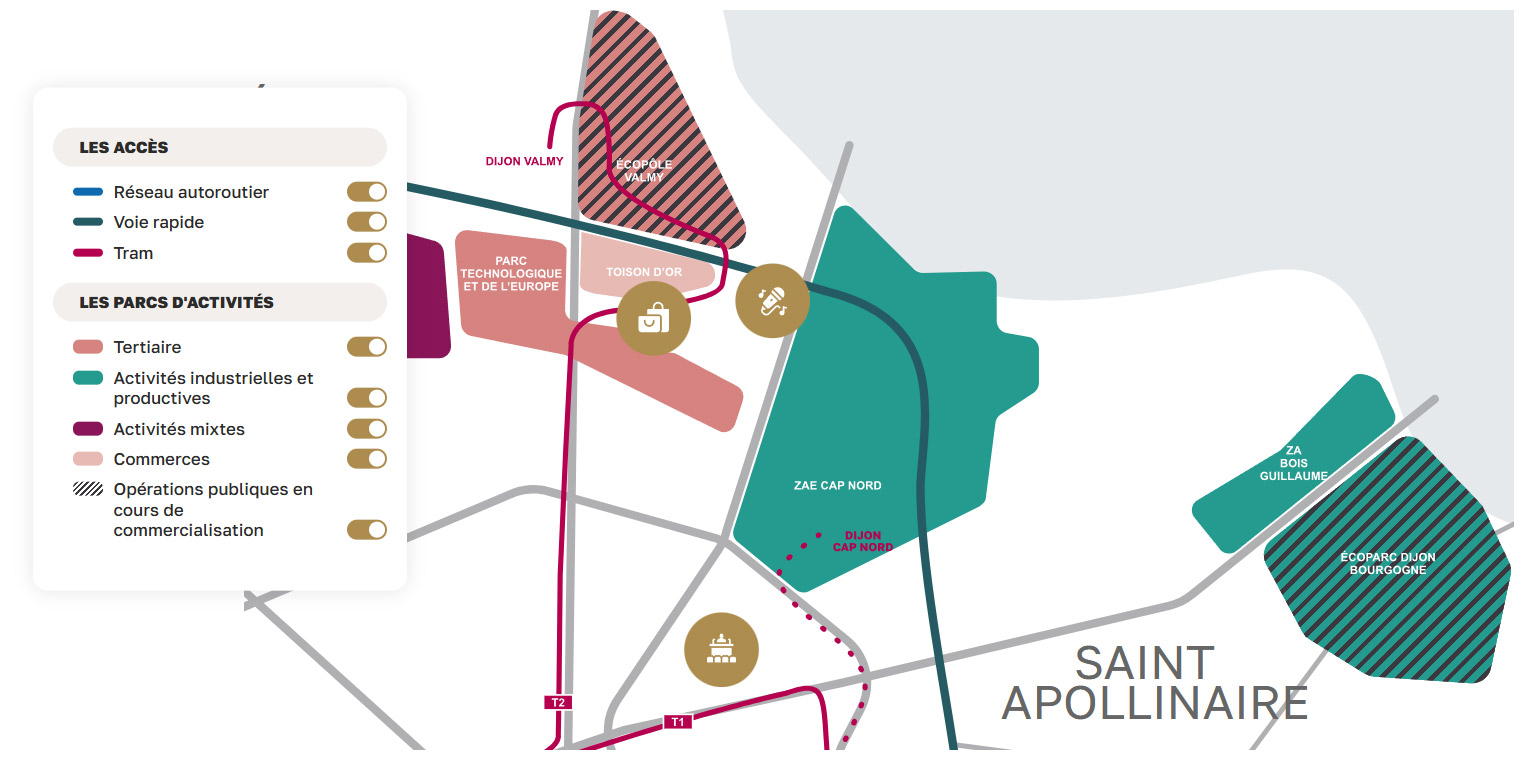 Développement d'une carte interactive Dijon Bourgogne Invest - Propulse